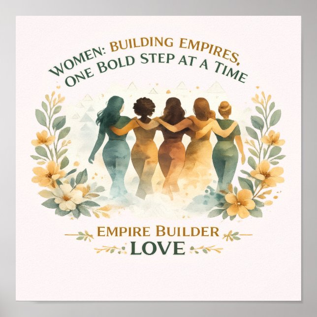 Feminist Inspirational T Shirt, Strong Women Unity Poster (Framsidan)