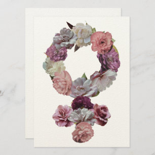 Feminist - kvinnosymbol med blommor