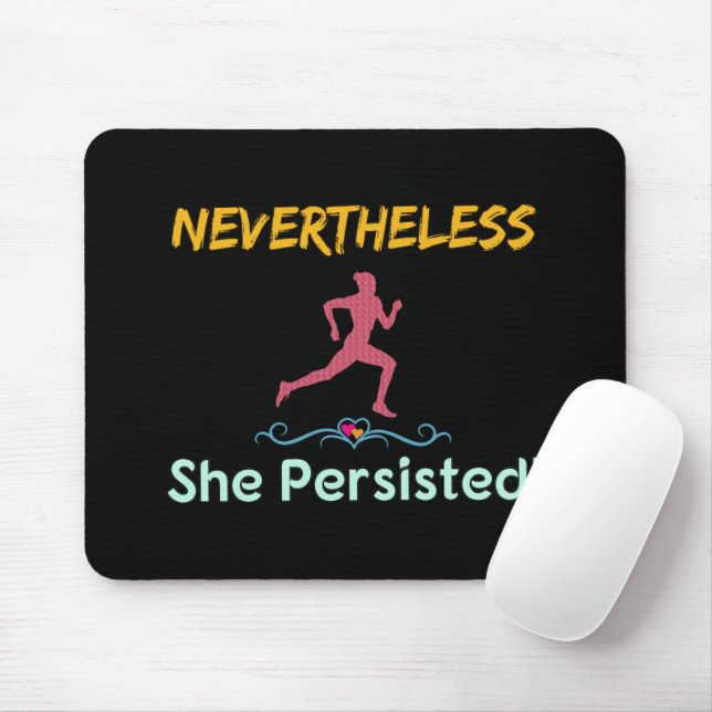 Feminist Löpare Ändå Fortsatte Hon Musmatta (Med mus)