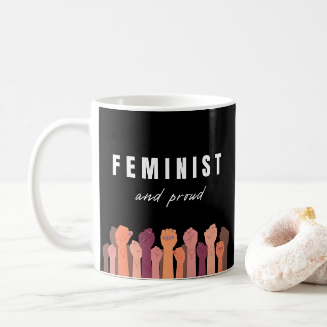 Feminist och stolt kaffemugg (Med munk)