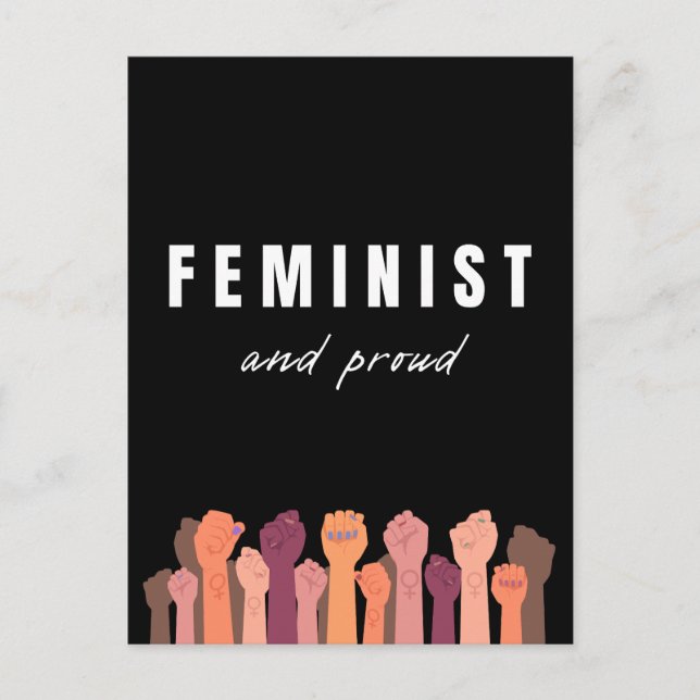 Feminist och stolt vykort (Framsida)