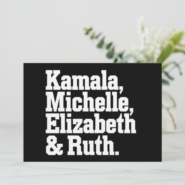 Feminist Politik Kamala Michelle Elizabeth Ruth Inbjudningar (Stående Fram)