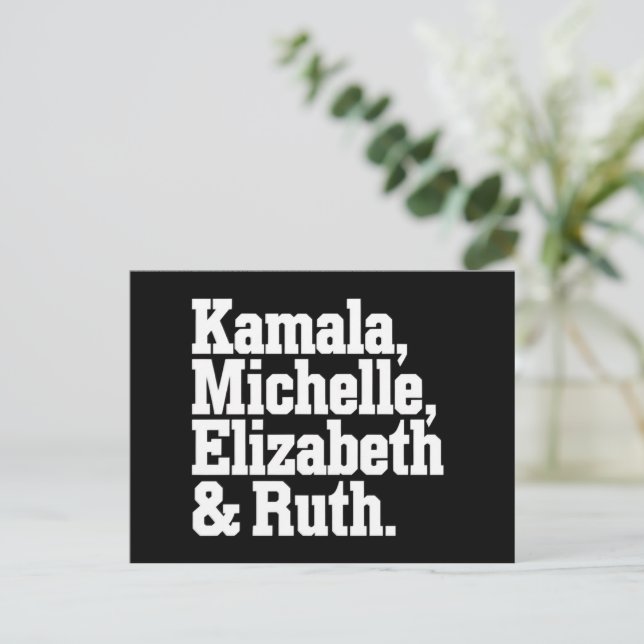 Feminist Politik Kamala Michelle Elizabeth Ruth Vykort (Stående Fram)