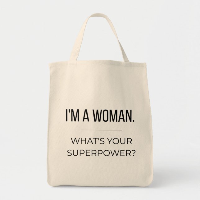 Feminist Quote Tote Bag, Empowering Gift for Women Tygkasse (Framsidan)