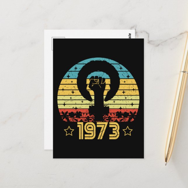 Feminist Roe V Wade Höger 1973 Vykort (Fram/Back In Situ)