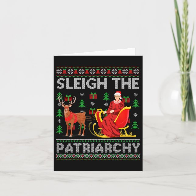 Feminist Ruth Bader Ginsburg Rbg Julafton Sleigh. Kort (Framsida)