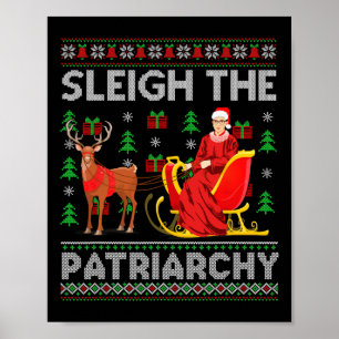 Feminist Ruth Bader Ginsburg Rbg Julafton Sleigh. Poster