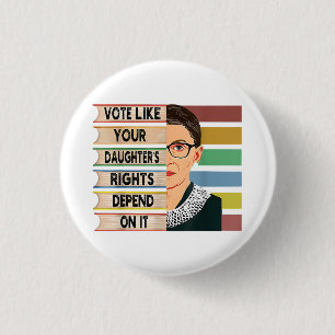 Feminist Ruth Bader Ginsburg RBG Quote Girl med B Knapp