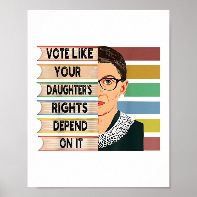 Feminist Ruth Bader Ginsburg RBG Quote Girl med B Poster (Framsidan)