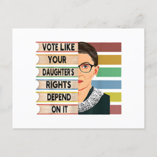 Feminist Ruth Bader Ginsburg RBG Quote Girl med B Vykort