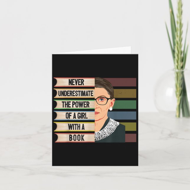 Feminist Ruth Bader Ginsburg Rbg Quote Girl With B Kort (Framsida)