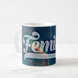 Feminist Space Galaxy Mönster Kaffemugg