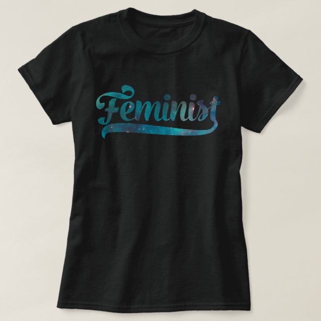 Feminist Space Galaxy Mönster T Shirt (Design framsida)