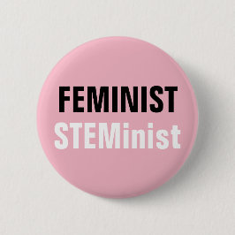 Feminist STEMinist Button Rosa STEM resistens Knapp
