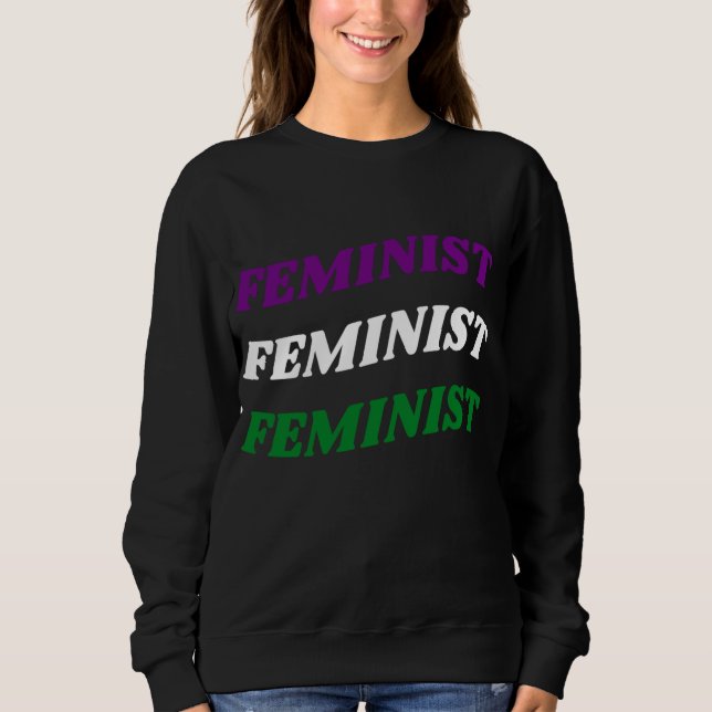 Feminist UK Sweatshirt T Shirt (Framsida)