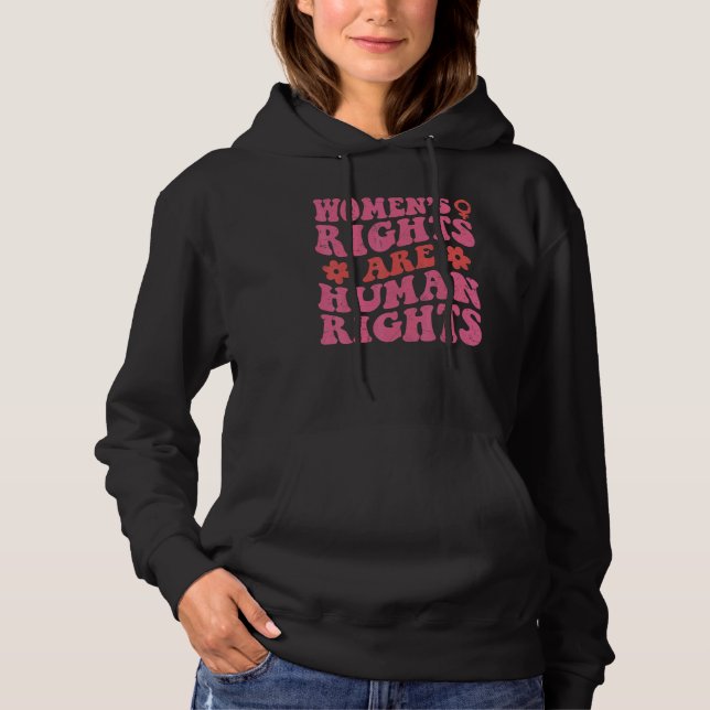 Feminist Women's Rights Are Human Rights Pro Choic T Shirt (Framsida)