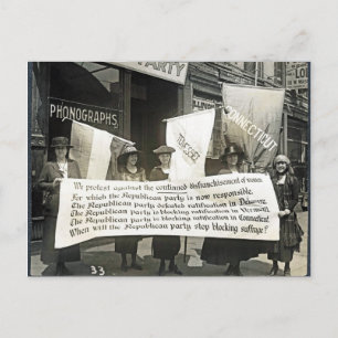 Feminister protesterar mot republikanerna, 1920 vykort