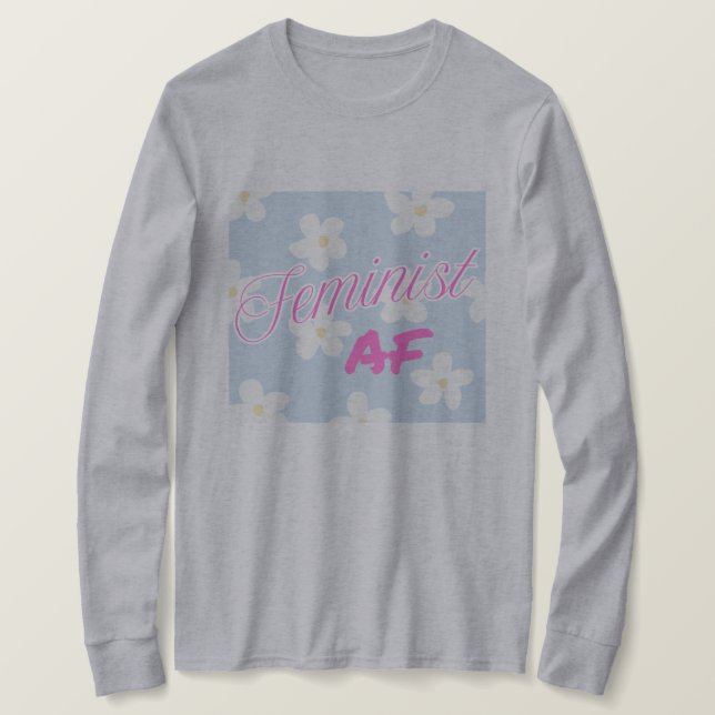 Feministisk AF - långlivad t-shirt (Design framsida)