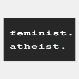 Feministisk ateistbildekal rektangulärt klistermärke
