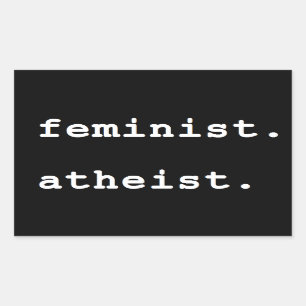 Feministisk ateistbildekal rektangulärt klistermärke