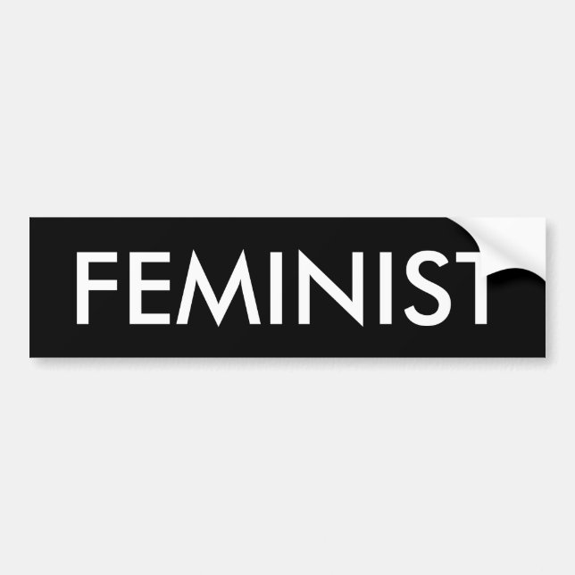 Feministisk bildtext på krockkudde bildekal (Framsidan)