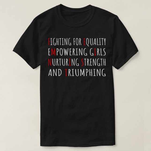 Feministisk citat I enkel Stil T Shirt (Design framsida)