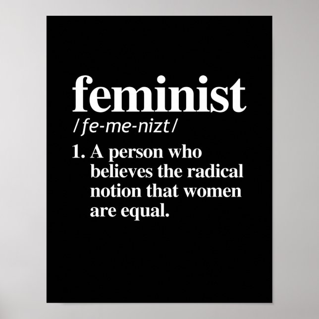 Feministisk definition - en person som tro kvinnor poster (Framsidan)