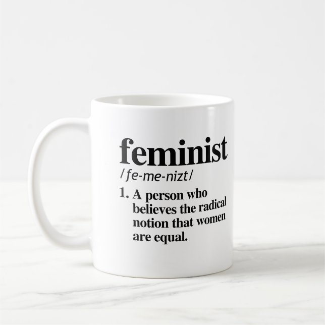 Feministisk definition kaffemugg (Vänster)