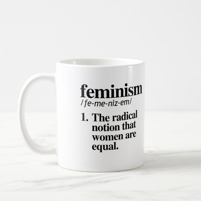Feministisk definition kaffemugg (Vänster)