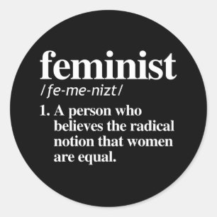Feministisk definition runt klistermärke