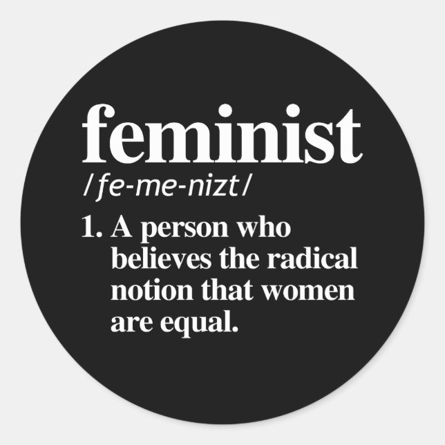 Feministisk definition runt klistermärke (Framsida)