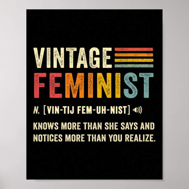 Feministisk definition vet mer än hon säger Retro Poster (Framsidan)