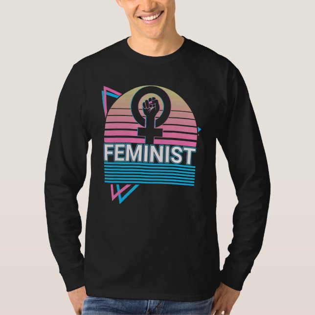 Feministisk feminism Kvinnors egenmakt Retro T Shirt (Framsida)
