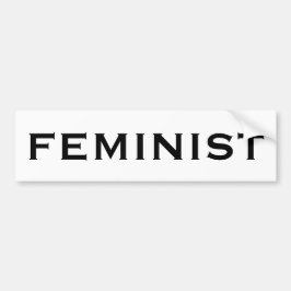 Feministisk, fetstilt svart brev på vitt bildekal