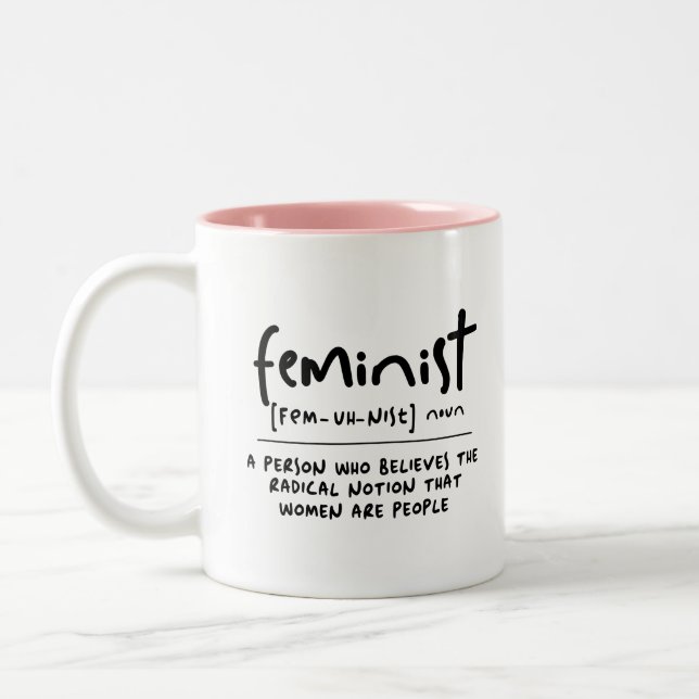 Feministisk funny Definition Mugg (Vänster)