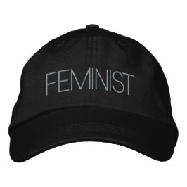 Feministisk grått svart modern broderad keps