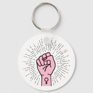Feministisk hand med kvinnlig symbol nyckelring