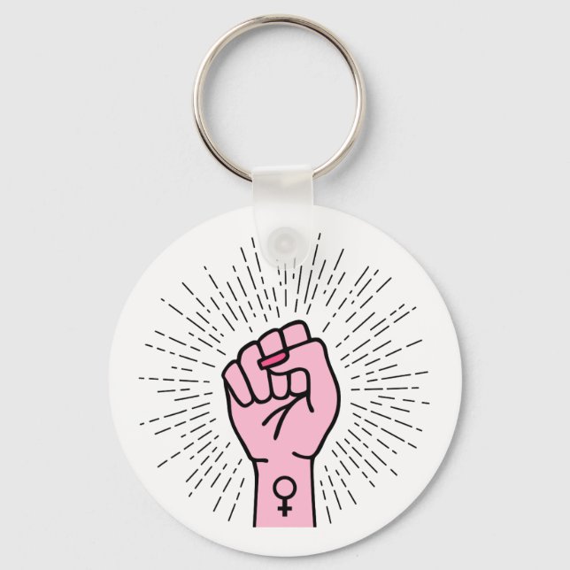 Feministisk hand med kvinnosymbol nyckelring (Framsida)