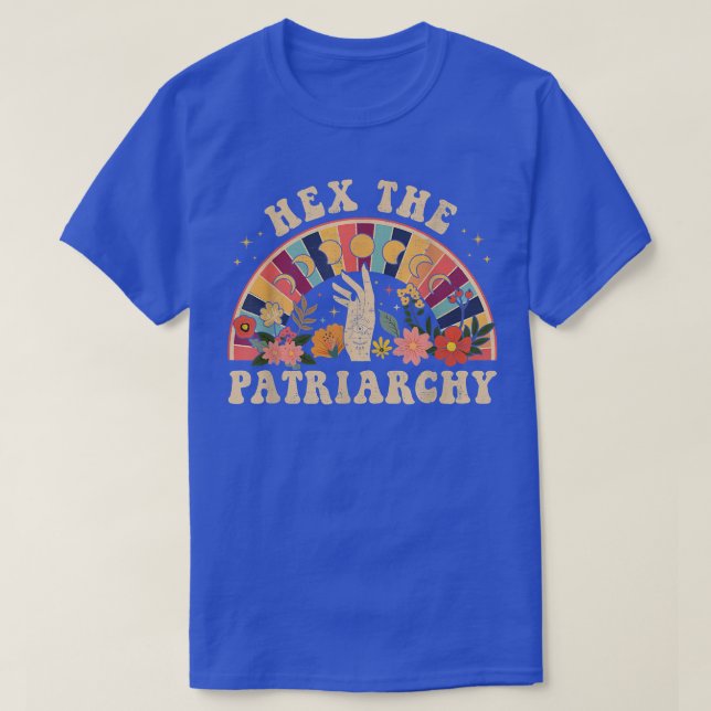 Feministisk häxa patriarkin Halloween Witch V T Shirt (Design framsida)