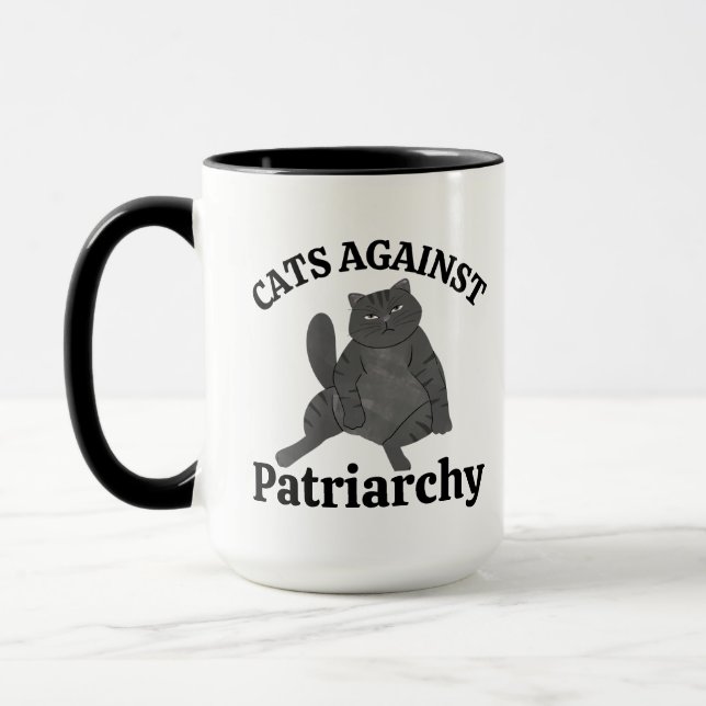 Feministisk kattmamma Whimsy Rolig Mystisk Excentr Mugg (Vänster)