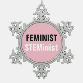 feministisk kemist snöflinga pewter julgransprydnad