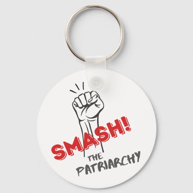 feministisk, krossa patriarkin - nyckelring (Framsida)