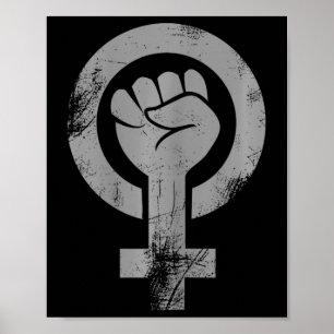 Feministisk kvinnlig symbol motstår fist feminism poster