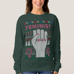 Feministisk makt Ugglatt jul Svettskjorta Tee