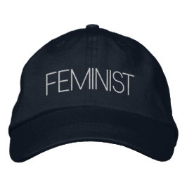 Feministisk marinblå, vit modern broderad keps