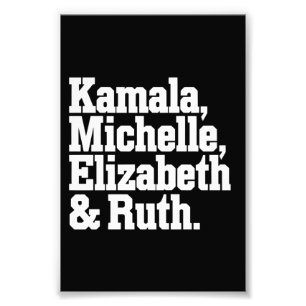 Feministisk politisk Kamala Michelle Elizabeth Rut Fototryck