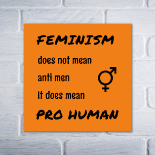 Feministisk prohuman slogan-orange poster