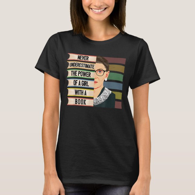 Feministisk rutt bader ginsburg rbg-citattflicka m t shirt (Framsida)