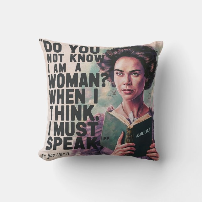 Feministisk Shakespeare Pillow med "emotorn" Kudde (Framsida)