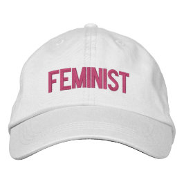 Feministisk shock rosa, vit modern broid broderad keps